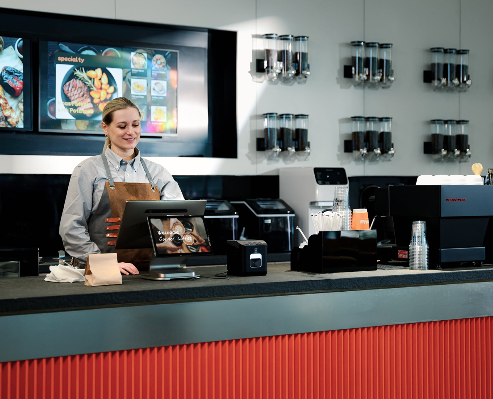 Collection of devices showing POS interface